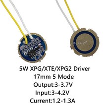 cree xp-g 5w xpg2 xt-e xte lg3535 xpg3 led driver 17mm 3-4.2v 1.2a 5mode led 손전등 드라이버 for cree xpg2, 5w 17mm 5 모드, 1개