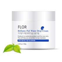 플로르 약산성 미백 주름개선 크림 물광효과 끈적임없는 워터드롭 수분크림 100g, 2개