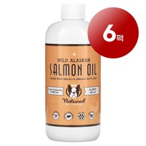 리암마켓 Natural Dog Company 내추럴 독 강아지용 면역 건강한 피부 털 관리 보충제 연어 오일 473ml 1팩, 6팩