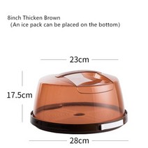 머핀컵 일회용 실리콘 사각 은박 유산지 JO LIFE-투명 케이크 상자 플라스틱 웨딩 포장 패드 투명 컵케익, 09 8inch Thicken Brown