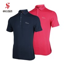 세바스찬골프 남성 로고 도트 프린트 카라넥 반팔 티셔츠 J101 J102