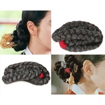3일내도착 가채 올림머리 혼주 가발 쪽머리 한복머리 장식 헤어피스 전통혼례 셀프웨딩 사극 공연, 올림머리 가채, 1개