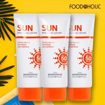(3개)푸드어홀릭 멀티 선크림 70ml SPF50/PA+++, 3개