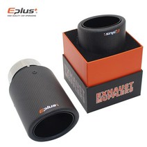 튜닝 EPLUS-자동차 매트 탄소 섬유 머플러 팁 배기 시스템 파이프 노즐 범용 크림핑 스테인레스 블랙 Akrap