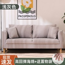 북유럽 패브릭 심플 소파 2인용 3인용 원룸 자취 인테리어, 더블 123cm [택배 + 무료베개], 라이트 그레이[고탄성 스펀지]
