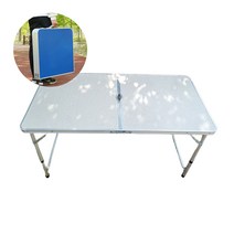 위너리스 중앙 파라솔 홀 있는 휴대용 접이식 테이블 60cmx120cm 색상택1, LW폴딩테이블120_그레이