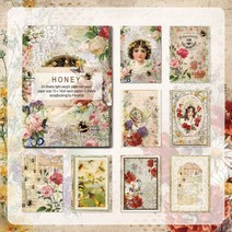플라스틱 골판지 박스 양면 24sheets Vintage Flower Girls Gentleman Scrapbooking Background Paper Origami Art Ca, [09] A-10x14cm-24pcs