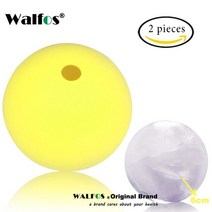미니제빙기 소형 캠핑 Walfos 식품 등급 대형 위스키 아이스 볼 6cm 둥근 실리콘 몰드 큰 구 메이커, [06] 2 pcs yellow