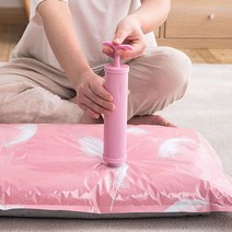 의류 압축팩 핸디펌프 여행가방 정리 팩 흡입기 휴대용압축기-78965EA, 핑크-1개