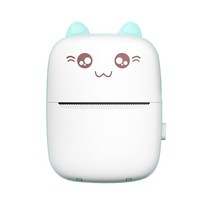 스마트 프린터 용 안드로이드 블루투스 무선 용 5 롤스 용지가 장착 된 미니 프린터 휴대용 포켓 열 프린터, 파란색