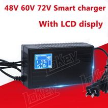 48v 60v 72v 리튬 리포 lifepo4 납산 배터리 휴대용 스마트 충전기 with lcd screen for electric scooter ebike 오토바이, 60v10-30ah 납산, 220v에서