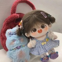 밤알 20cm면인형 무속분 초아소녀 하트 털털인형 피규어 인형이 여자를 선물한다, 2 밤나무 누드 베이비 + 체크 무늬 스커트 + 헤어, 스켈레톤이 설치된 상태에서 20cm