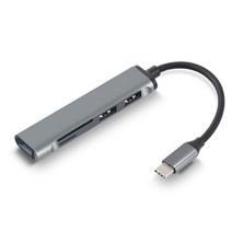 3 포트 USB 3.0 카드 리더기 허브 C 타입 c 분배기 미니 2 인 1 카드리더 SD TF 마이크로 Windows Vist 용, [01] USB grey