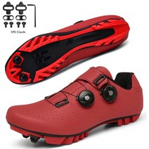 싸이클 슈즈 신발 남녀공용 사이클링 스니커즈 플랫 슈즈 클리트 자동 잠금, 없음, MTB red cleats+39