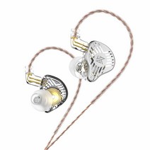 Eds in Ear 이어폰 듀얼 드라이버 노이즈 캔슬링 하이브리드 기술 오버 이어 HiFi 이어 버드 헤드셋 DJ 음악 애호가, 49.21인치, 금속, 클리어 스탠다드