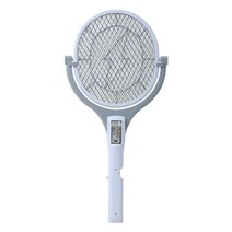 보성테크 SIK-003 USB 충전식 90도 헤드 회전 전자 전기 모기채 파리채 안전망 그레이, 1개