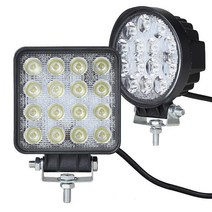 오프로드 화물차 조명 트럭 트랙터 램프 스포트 작업등 빔, 27W 사각 플러드