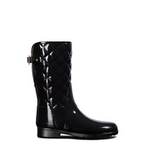 HUNTER WOMEN 리파인드 퀄트 글로스 숏 레인부츠 블랙 WFS1029RGLBLK 172715