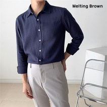 [로즈블로썸] [멜팅브라운] 남자 린넨 셔츠 가을 셔츠 M-4XL사이즈 (9077182)