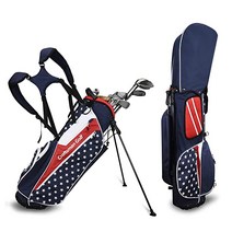 크래프트맨골프골프Stand 백 for Men Women Navy 4 Way Divider USA Flag 골프백s 가벼운 with Rain Cover Strap