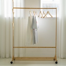 원목 인테리어 이동식 바퀴달린 옷걸이 나무 원룸 자취방 옷방 아이방 좁은공간 오픈 행거, 60cm(소)