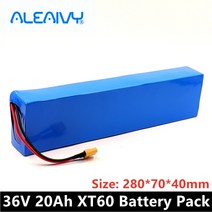 전동킥보드 배터리 36v 10s3p 20ah xt60 42v 18650 리튬 이온 팩 전자 자전거 전기 자동차 자전거 모터 스쿠터 350w 500w 20a bms, 제품 플러그