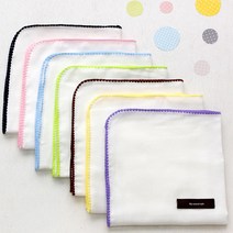 이중거즈-스티치손수건 마시멜로 7color / 신생아 손수건 아기용품