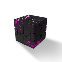 금속 스트레스 방지 알루미늄 합금 쉬운 플레이 오피스 플립 큐빅 피젯 장난감 불안 완화 선물, 9 Black Rose Red