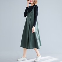 채윤러브 chaeyoon love 여성 멜빵 오버핏 빅사이즈 원피스 CY0019A