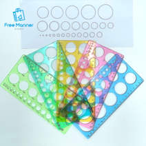 유아수학교구 모양교구 학용품 원형 도형자 각도자, 1개, 대