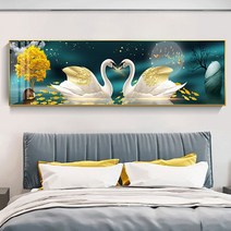 우아한 백조 물고기 금전수 대형 큰 보석십자수 비즈 붙이기 도구 세트, 180X60CM