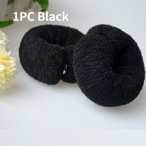 저스트앳 1PC 패션 헤어 번들 메이커 도넛 매직 빅 링 스타일링 포니 테일 도구 스타일 액세서리 여자, [01] 1PC black