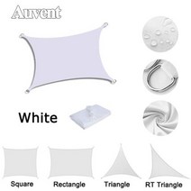 방수지붕천막3x6 행사용 텐트 방수 그늘 항해 정원 캐노피 태양 캠핑 전망대 야외 차양 간이 차고 풀 UV 블록 사각형 직사각형 삼각형, White+rectangle 2x5m