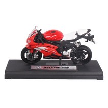 1/16 현실적인 오토바이 모델 장난감 연극 합금 모터 사이클 취미 수집 가능한 장난감, B, 빨간색