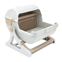 고양이 배변 화장실 자동 청소 애완 동물 화장실 Bedpan 고양이 쓰레기 상자 반자동 빠