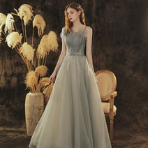 아이노 블랙 디너 드레스 여성 연주 회 이브닝 무대 의상