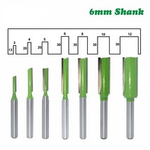 공구 대패 1pcs 6mm 생크 스트레이트 비트 텅스텐 카바 이드 철강 단일 더블 플 룻 라우터 나무 밀링 커터 목공 도구 부품, 6x12x30mm