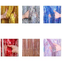 촬영 파티소품 레이어드 장식커튼 /2p 사진연출 인물, 홀로그램 레드