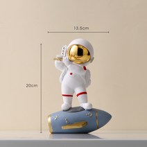 Neirny 우주인 장식 거실 테이블 홈 장식품, 피리를 불다 골드