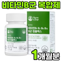 팜엔탑 VITAMIN B 바이타민 비타민 비 비군 비원 B1 B2 B6 B12 복합체 복합제 B-COMPLEX BCOMPLEX 컴플렉스 콤플렉스 수험생 어린이 청소년 영양제 추천, 1박스(1개월분)