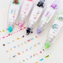 도매팜 1+1 캐릭터가 나오는 귀여운 수정테이프펜 다이어리 편지지 휴대용, 퍼플알파벳, 2개