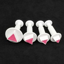 4Pcs 삼각형 플라스틱 케이크 금형 초콜릿 쿠키 커터 퐁당 장식 도구 193F, 한개옵션0