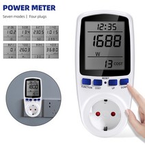측정기 테스터기 분석기 전력계 EU 플러그 전력계 와트 모니터 230V 50HZ 16A 디지털 측정 콘센트 와트 전력 Kwh 분석기 에너지 미터