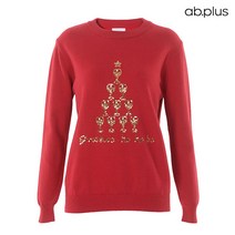에이비플러스 ab.plus 스팽글 샴페인 포인트 R넥 니트 (LSU4ZW35A)