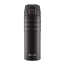 일본 교세라 보온 보냉 물통 세라믹 가공 스크류 마개, 350mlml, 블랙 + 스크류식