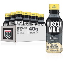 Muscle Milk 머슬밀크 프로시리즈 바나나 비타민 쉐이크 (414ml) 12팩 Pro Series Protein Shake Go Bananas 40g 단백질, 414ml