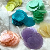 컬러자개 천연 자개모빌DIY 마크라메재료 라탄재료, 아쿠아