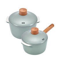 [해피콜] [본사직영]HC 지음 IH 세라믹 냄비 2종 세트 (18한손/20양손), 상세 설명 참조