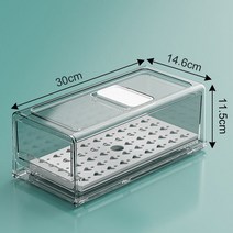 가완이일홈마니 주방 냉장실 냉동실 정리 투명 서랍 과일 채소 계란 보관 트레이 냉장고 수납, 중간 사이즈 - 건수 칸막이 있음