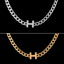 고퀄리티 남자목걸이 남성 굵은체인 힙합 실버 이니셜 선물 H 기념일 골드 목걸이